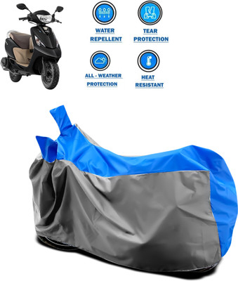DeepShakshi AUTOMOTIVE Two Wheeler Cover for TVS(Scooty, Grey, Blue)