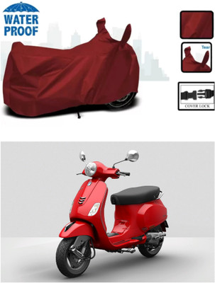 RAQTRO Waterproof Two Wheeler Cover for Vespa(Vespa, Maroon)