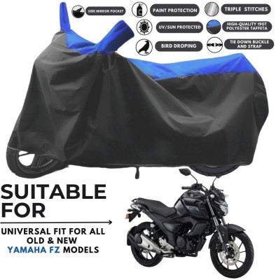 MADAFIYA Two Wheeler Cover for Yamaha(FZ FI BS6, Black, Blue)