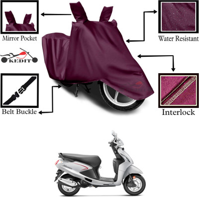 KEDIT Two Wheeler Cover for Hero(Pleasure+ 110, Maroon)