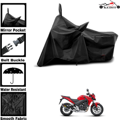 KEDIT Two Wheeler Cover for Universal For Bike(CB 500, Black)
