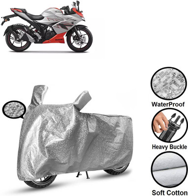 GOSHIV-car and bike accessories Waterproof Two Wheeler Cover for Suzuki(Gixxer, Silver)