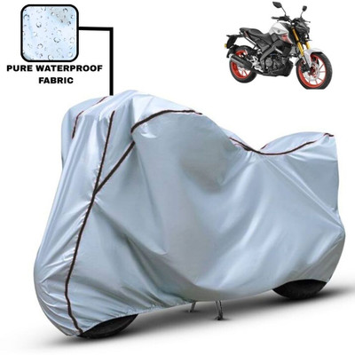 Delphinium Waterproof Two Wheeler Cover for Yamaha(MT 15, Silver, Black)