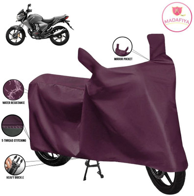MADAFIYA Waterproof Two Wheeler Cover for Honda(Unicorn Dazzler, Maroon)