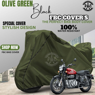 AUTOCAD Waterproof Two Wheeler Cover for Royal Enfield(Bullet 350, Green)