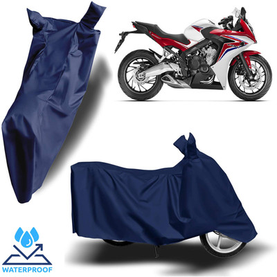 ROYAL AUTO MART Waterproof Two Wheeler Cover for Honda(CBR650R, Blue)