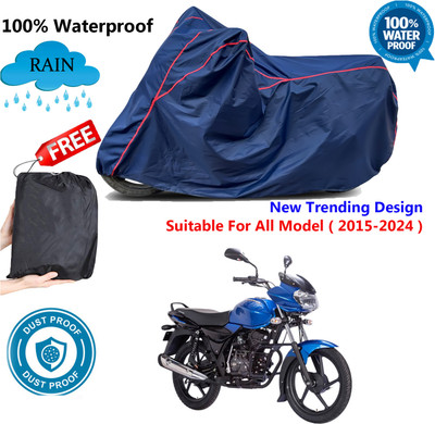AUTOCAD Waterproof Two Wheeler Cover for Bajaj(Discover 100 DTS-i, Blue, Red)