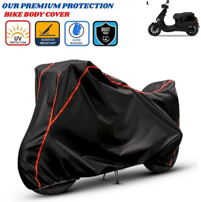 Delphinium Waterproof Two Wheeler Cover for Ola(Electric, Black, Red)
