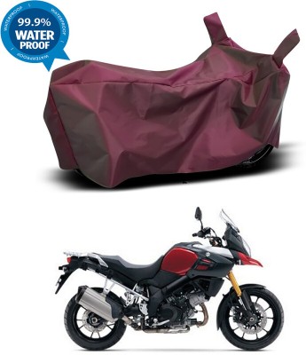 Ascension Waterproof Two Wheeler Cover for Suzuki(V Strom 1000, Maroon)