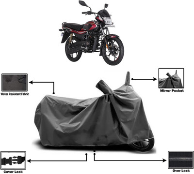 Amexride Two Wheeler Cover for Bajaj(Platina 110 H-Gear BS6, Grey)