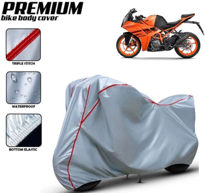 Shiv Kanha Waterproof Two Wheeler Cover for KTM(RC 200, Silver, Red)
