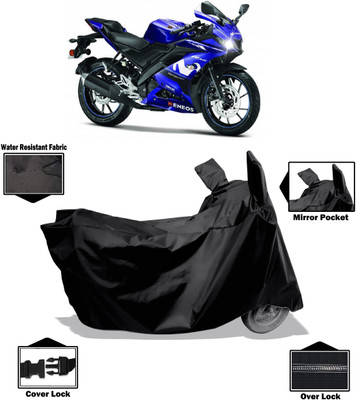 Amexride Two Wheeler Cover for Yamaha(YZF R15 V3 Moto GP Edition BS6, Black)