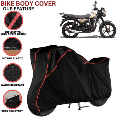 kerwa Waterproof Two Wheeler Cover for Bajaj(CT110, Black, Red)