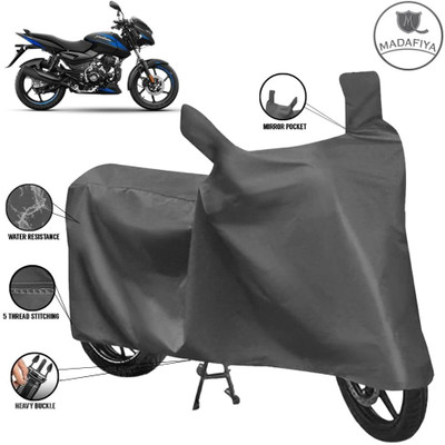 MADAFIYA Waterproof Two Wheeler Cover for Bajaj(Pulsar 125, Grey)