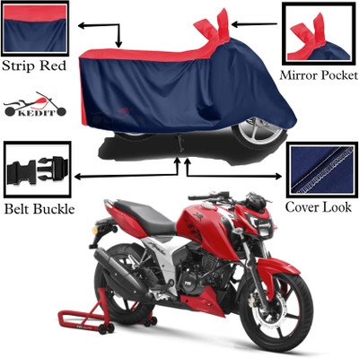 KEDIT Two Wheeler Cover for TVS(Apache RTR 200 4V, Red, Blue)