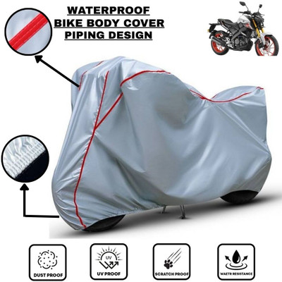 LE PRA Waterproof Two Wheeler Cover for Yamaha(MT 15, Silver, Red)