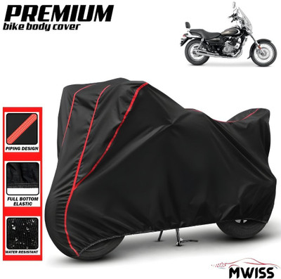 Mwiss Waterproof Two Wheeler Cover for Bajaj(Avenger 220 street, Black, Red)