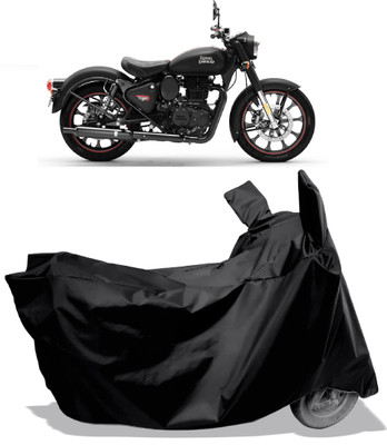 Amexride Two Wheeler Cover for Royal Enfield(Classic Stealth Black BS6, Black)