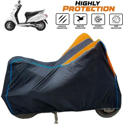 ZAQE Two Wheeler Cover for Honda(Activa 125, Black, Orange, Blue)