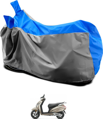 GOSHIV-car and bike accessories Two Wheeler Cover for Honda(Activa 6G, Grey, Blue)