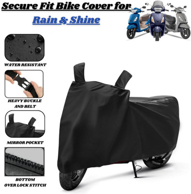 Delphinium Waterproof Two Wheeler Cover for TVS(Jupiter 125, Black)