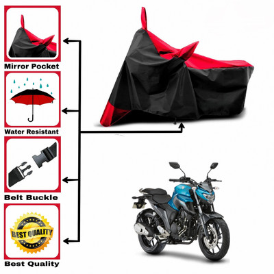 DeepShakshi AUTOMOTIVE Two Wheeler Cover for Yamaha(FZ25, Red, Black)