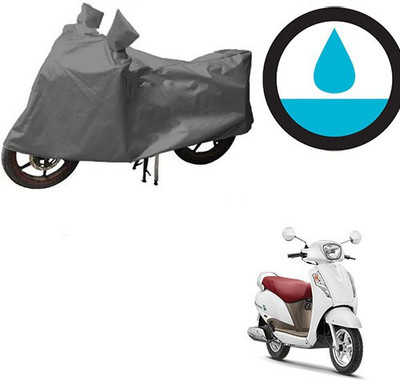 DeepShakshi AUTOMOTIVE Waterproof Two Wheeler Cover for Suzuki(Access, Grey)