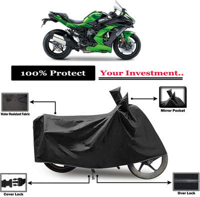 Amexride Two Wheeler Cover for Kawasaki(Ninja H2 SX, Black)