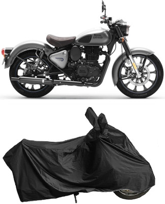 MMSSTAR Waterproof Two Wheeler Cover for Royal Enfield(Classic Gunmetal, Black)