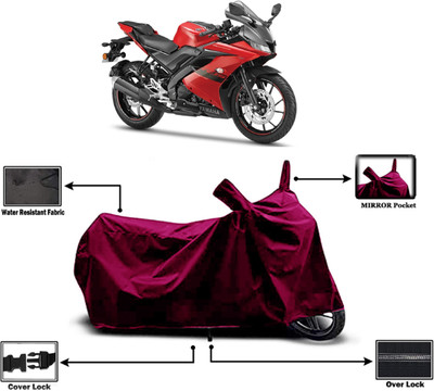 Amexride Two Wheeler Cover for Yamaha(YZF-R15 V3 New BS6, Maroon)