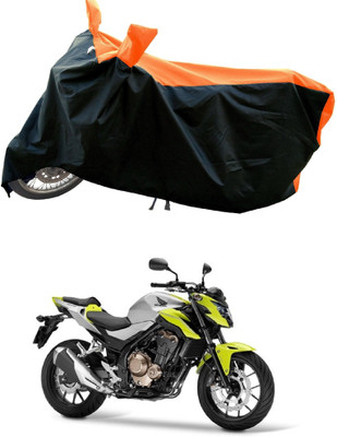 DeepShakshi AUTOMOTIVE Waterproof Two Wheeler Cover for Honda(CB 500, Orange)
