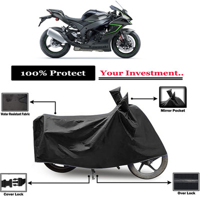 Amexride Two Wheeler Cover for Kawasaki(Ninja ZX-10R, Black)