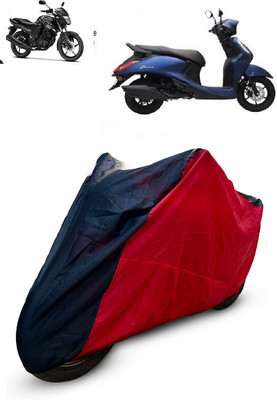 Frap Two Wheeler Cover for Yamaha(Fascino, Red, Black)