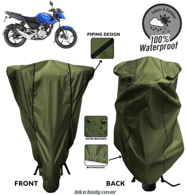 MADAFIYA Two Wheeler Cover for Bajaj(Pulsar 135, Green, Black)