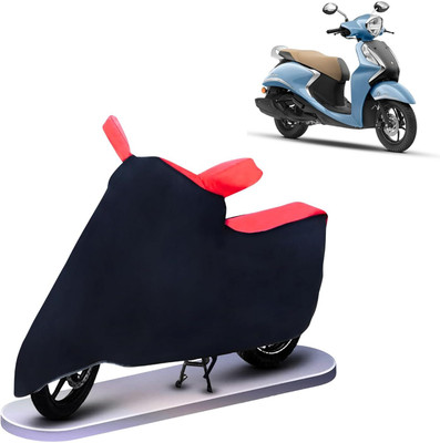 KEDIT Two Wheeler Cover for Yamaha(Fascino 125 FI, Red, Black)