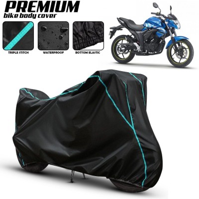 Love Me Waterproof Two Wheeler Cover for Suzuki(Gixxer, Black, Blue)