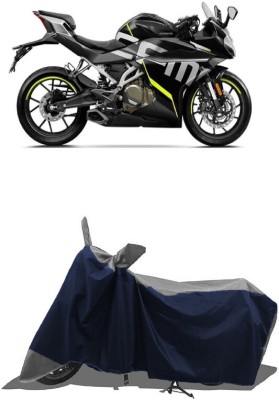 SUGASHRI Waterproof Two Wheeler Cover for CFMoto(250SR, Grey, Blue)