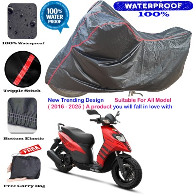 AutoGalaxy Waterproof Two Wheeler Cover for Aprilia(Storm 125, Black, Red)