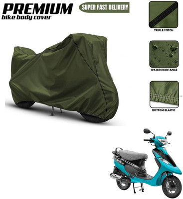 Car Life Two Wheeler Cover for TVS(Scooty Pep Plus, Green, Black)