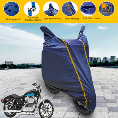 GARREGE Waterproof Two Wheeler Cover for Harley Davidson(XL 883, Blue)