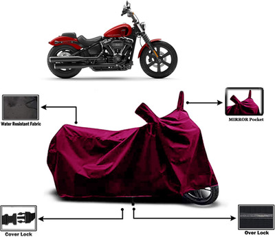 Amexride Two Wheeler Cover for Harley Davidson(Street Bob, Maroon)