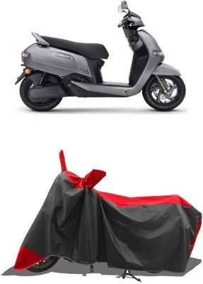 SUGASHRI Waterproof Two Wheeler Cover for TVS(iQube Electric, Red, Black)