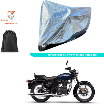 CODOKI Waterproof Two Wheeler Cover for Royal Enfield(Bullet Electra Twinspark, Silver)