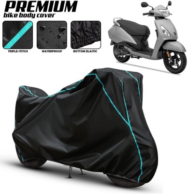 Car Life Waterproof Two Wheeler Cover for TVS(Jupiter, Black, Blue)