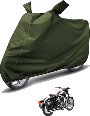Caronix Waterproof Two Wheeler Cover for Royal Enfield(Classic Chrome, Green)