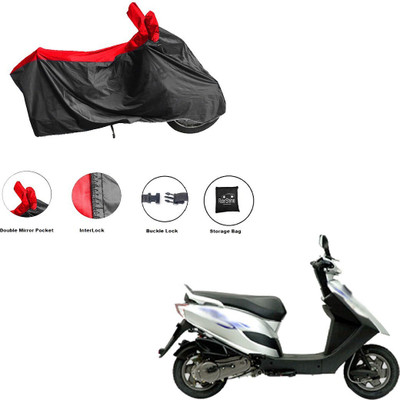 RiderShine Waterproof Two Wheeler Cover for Bajaj(Kristal, Black, Red)
