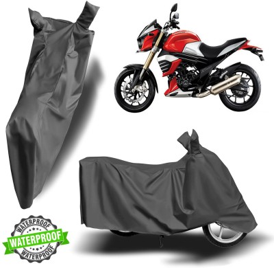 ROYAL AUTO MART Waterproof Two Wheeler Cover for Mahindra(Mojo UT 300, Grey)