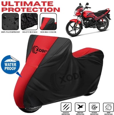 xodi Waterproof Two Wheeler Cover for Hero(Passion Pro, Black, Red)