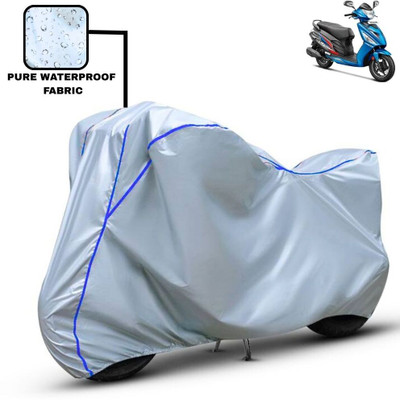 Delphinium Waterproof Two Wheeler Cover for Hero(Maestro Edge, Silver, Blue)