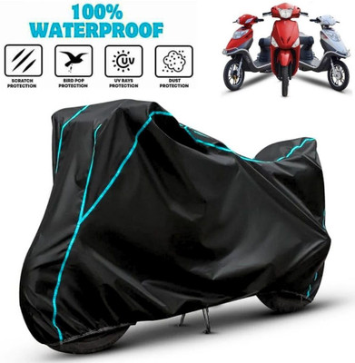 favy Waterproof Two Wheeler Cover for Hero(Electric Cruz, Black, Blue)